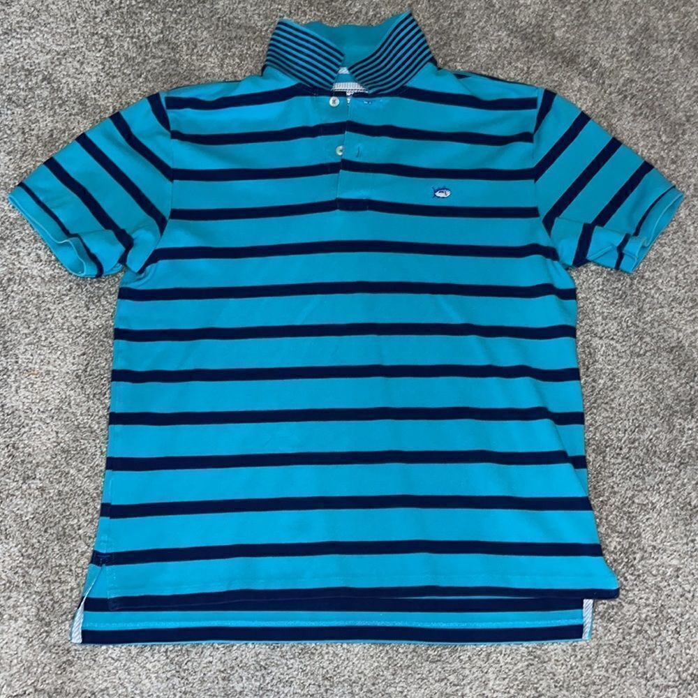 Southern Tide Tuna French Blue Stripe Sailing Yacht polo golf Shirt M classic